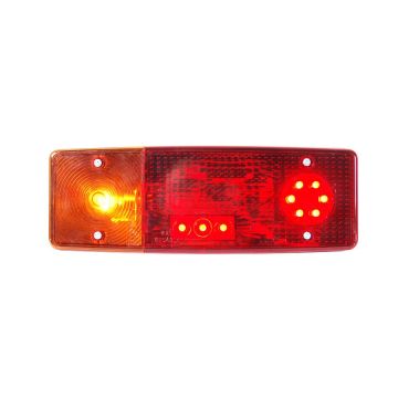 Left rear combination lamp, hybrid, 12V–24V, with license plate light and 200 cm cable WAŚ