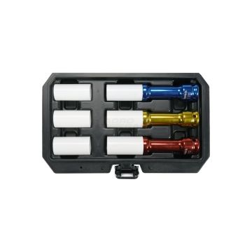 Sada dlhých nástrčných kľúčov na hliníkové disky CrMo, 3 nástrčky a 3 náhradné objímky YATO 1/2"