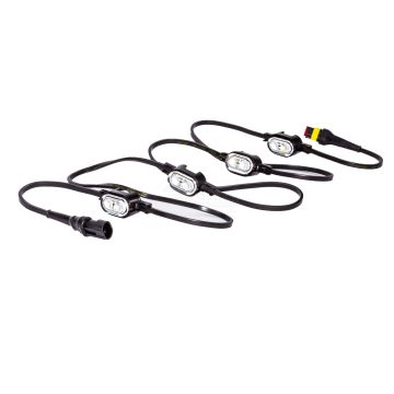 Sada 4 univerzálnych pracovných lámp HORPOL na osvetlenie pracovného priestoru strojov HORPOL