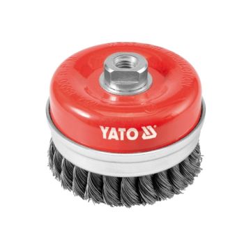 Predný kartáč FI s závitom pletený drôt YATO 100 mm M14