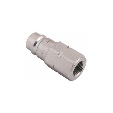 Hydraulic quick connector plug with pressure eliminator M18x1.5 EURO internal thread