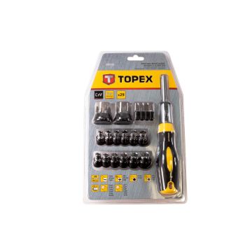 Embouts et douilles de tournevis avec poignée, jeu de 29 pièces