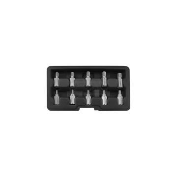 Sada vyťahovacích nástrojov na poškodené skrutky s vnútorným závitom HEX, TORX, SPLINE YATO 10 ks