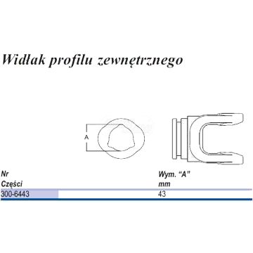 Fork, AB4, for the outer pipe, triangle 43.5