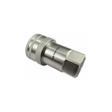 Hydraulic quick connector, internal thread socket