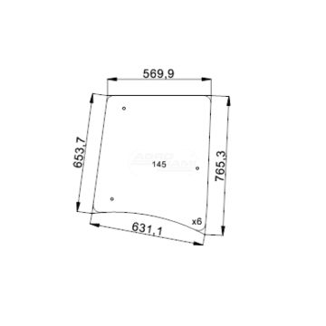 Pravé bočné okno 53369046 Zetor