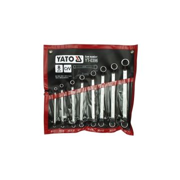 Ohýbané očkové kľúče s leštenou hlavou YATO 6-22 mm 8 ks