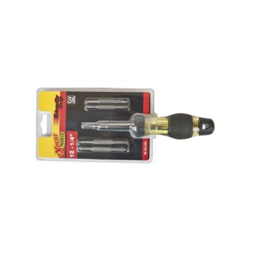 Locksmith's screwdriver with tips