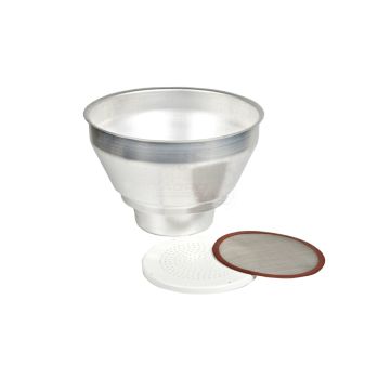 Large metal strainer with inserts