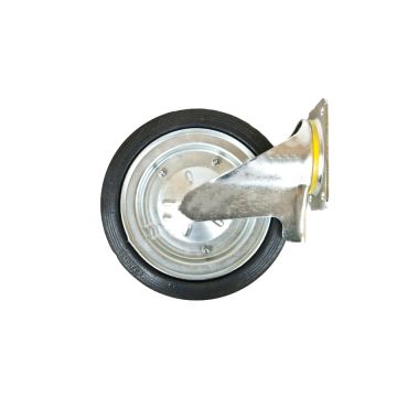 Roue métallique pivotante caoutchoutée 250x50 KMG