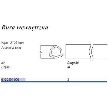 Tuyau triangulaire D29 T-4, interne, 3 mètres
