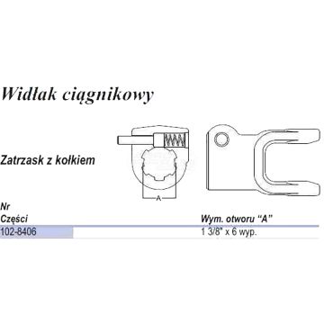 Fourche avec cheville 1 3/8-6