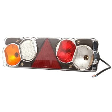 Feu combiné arrière gauche, 24V, hybride, avec réflecteur triangulaire et câble de 60 cm WAŚ