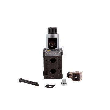 Přepážka, ventil, elektromagnetický ventil směrového ovládání W-E12DVS6/2 (DVS6/50L) G1/2" 50L (24V DC) W-E12DVS6/2-24 Waryński