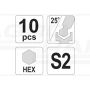 Sada imbusových kľúčov potiahnutých HEX YATO 10 ks