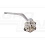 3-way hydraulic ball valve 3/2 M16x1.5 10L with mounting holes 500 bar