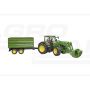 John Deere 7R 350 s čelním nakladačom a prívesom Bruder 03155