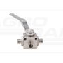 3-way hydraulic ball valve 3/2 M16x1.5 10L with mounting holes 500 bar