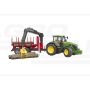 John Deere 7R 350 s prepravním prívesom a 4 kmeňmi stromov Bruder 03154