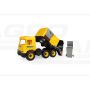 Middle Truck refuse truck yellow in a carton