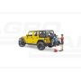 Jeep Wrangler Rubicon s figúrkou cyklistu a horským bicyklom Bruder 02543