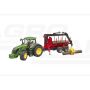 John Deere 7R 350 s prepravním prívesom a 4 kmeňmi stromov Bruder 03154