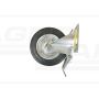 Rubberized metal swivel wheel with brake, reinforced 200x40 KMG